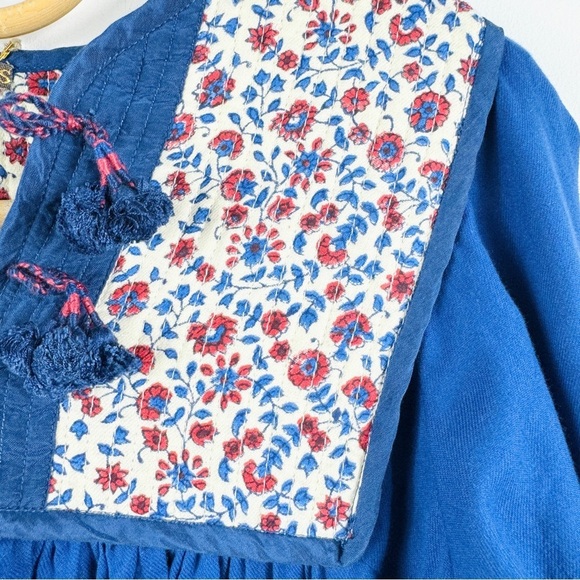 MATTA 100% cotton beautiful blue quilted midi dress NWT - Picture 11 of 15